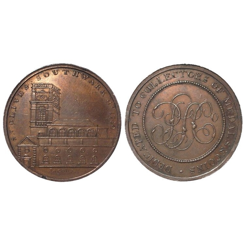 847 - Token, 18thC: London, Southwark, St Olives (church) Halfpenny from Skidmore's series of Churches and... 