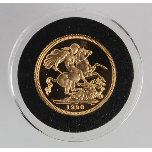 85 - Sovereign 1998 proof, aFDC in capsule only.