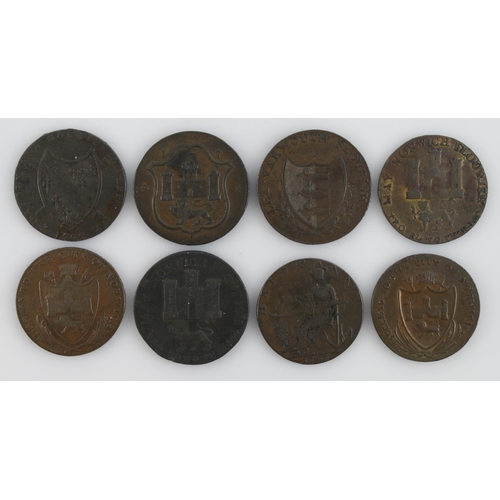 894 - Tokens, 18thC Norfolk (8): Norwich: 3x Bollingbroke's Halfpenny 1792, D&H #16, F-GF; R. Campin Halfp... 