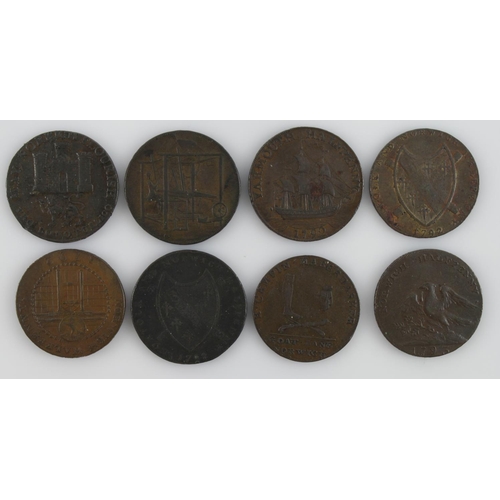 894 - Tokens, 18thC Norfolk (8): Norwich: 3x Bollingbroke's Halfpenny 1792, D&H #16, F-GF; R. Campin Halfp... 