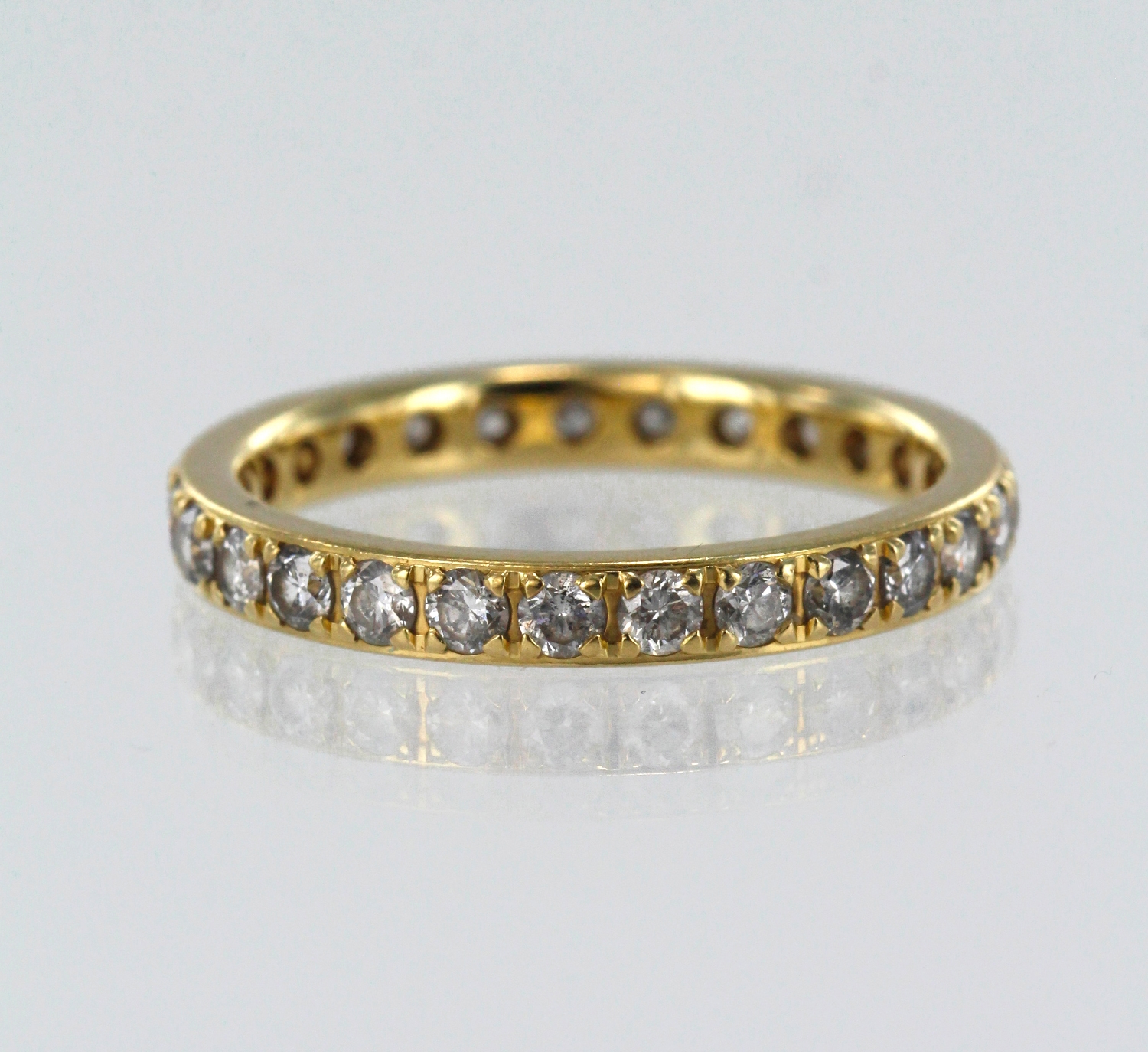 18ct yellow gold full diamond eternity ring, set with round brilliant ...