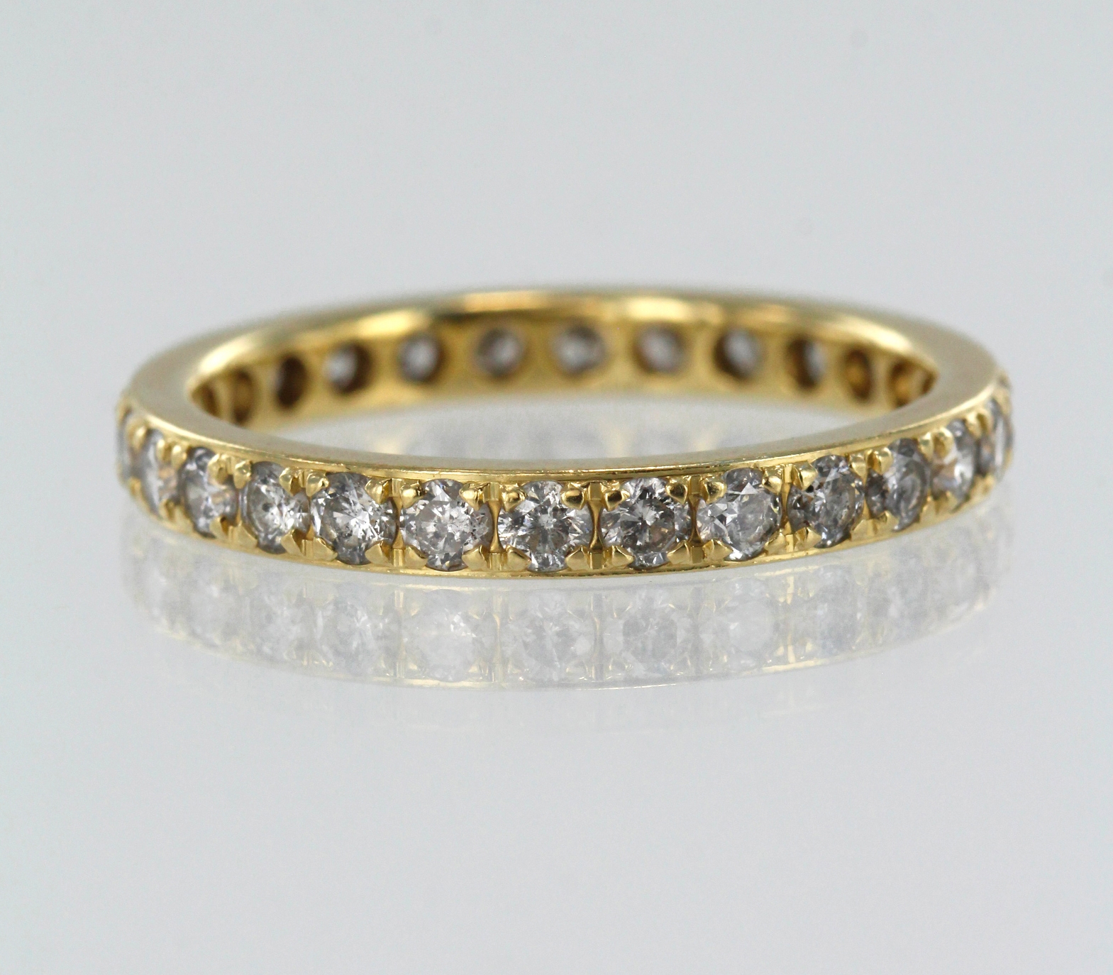 18ct Yellow Gold Full Diamond Eternity Ring, Set With Round Brilliant 