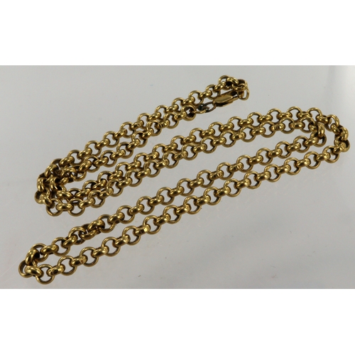 348 - 9ct yellow gold belcher chain, width 5mm, length 22