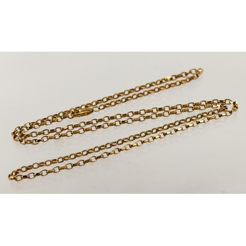 383 - 9ct yellow gold filed trace chain, width 2.4mm, length 23.5