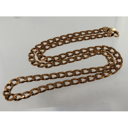 408 - 9ct yellow gold curb chain, width 6.7mm, length 24.5