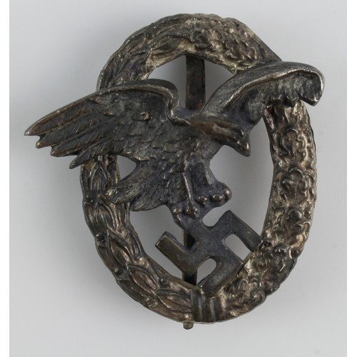 184 - German 3rd Reich Observers Badge, maker marked 'f.o.'