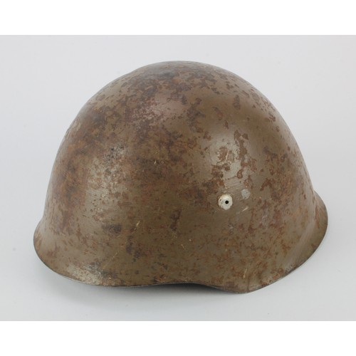 707 - WW2 Russian steel helmet complete with lining and chin strap.