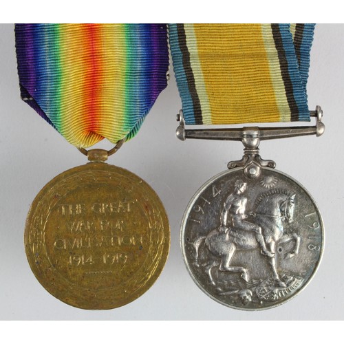 779 - BWM & Victory Medal to (44891 Pte E A Edwards Durh L.I.) Served 5th Bn. Taken Prisoner of War 29/3/1... 