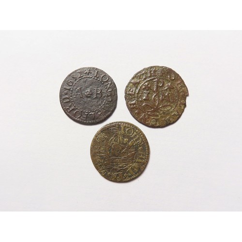 872 - Tokens, 17thC Suffolk (3): Lakenheath, James Parlett 1/4d, D#203, rare, VG, small chip; Long Melford... 