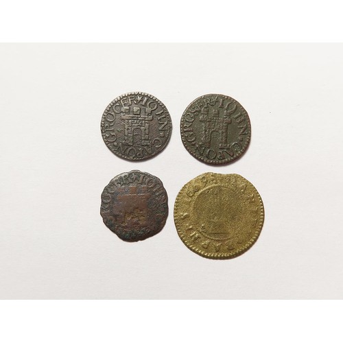 881 - Tokens, 17thC Suffolk, Framlingham (4): Daniel Barnes 1/2d 1669, wheatsheaf, D#123, VG; 2x John Capo... 