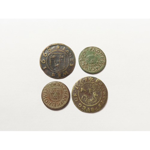 889 - Tokens, 17thC Suffolk, Mildenhall (4): Francis Bugg 1/2d 1667, packhorse, D#245 (published anti-Quak... 