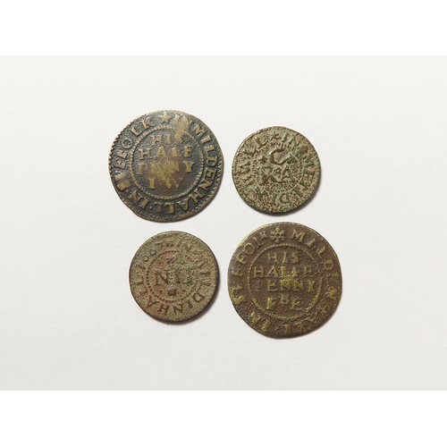 889 - Tokens, 17thC Suffolk, Mildenhall (4): Francis Bugg 1/2d 1667, packhorse, D#245 (published anti-Quak... 