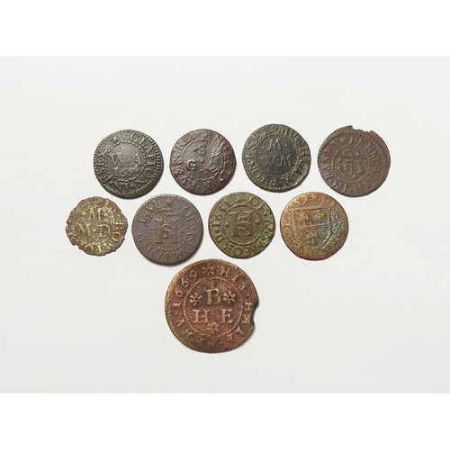 860 - Tokens, 17thC Essex (9): Much Clafton (Great Clacton): Will Anger 1/4d 1654, unicorn (pub?), D#241, ... 