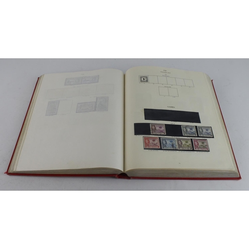 114 - King George VI Stamp Album (red) by Gibbons, mixture of mm and fine used, useful lot worth viewing  ... 