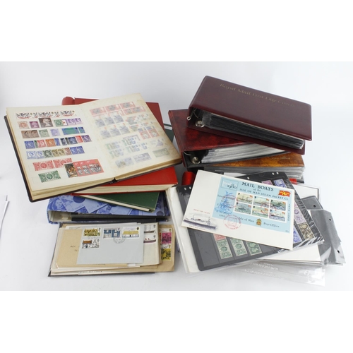 33 - GB - stamps and FDC's in plastic crate. Two Windsor albums, one 1935 to 1982 with odd used values, o... 