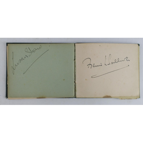 349 - Autograph album, circa 1940s, containing numerous signatures including Susan Shaw, Elspet Gray, Trev... 