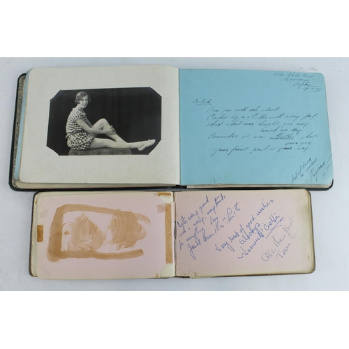 350 - Autograph Albums. Two autograph albums, mostly circa 1920s to 1930s, includes many signatures and so... 