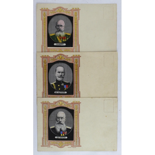 606 - Russian Generals, Alexcieff & Ivanoff, varieties, Bertrand & Boiron, Series 1 Civilian / Military   ... 