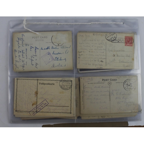 831 - WW1 Censor & Fieldpost collection of postcards  (approx 52)