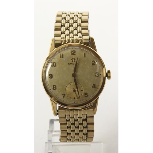 10 - Gents gold plated Omega manual wind wristwatch, 1961. The silvered (though tarnished) dial with gilt... 