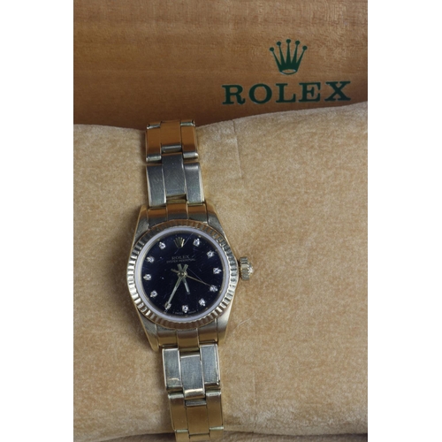 130 - Rolex Oyster Perpetual 18k gold cased ladies wristwatch, ref. 67198, serial. E231xxx, circa 1991. Th... 