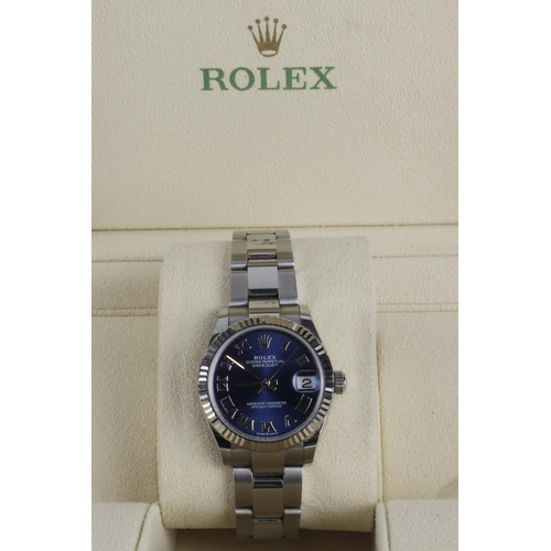 156 - Rolex Oyster Perpetual Datejust 31 stainless steel cased ladies wristwatch, ref. 278274, serial D10X... 