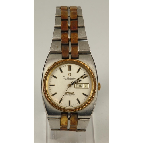 190 - Omega Constellation stainless steel and gold plated automatic gents wristwatch, ref. 168.0054, circa... 