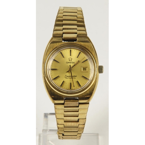 196 - Omega Seamaster Automatic gold plated ladies wristwatch, ref. 566.0087, circa 1978. The gilt dial wi... 