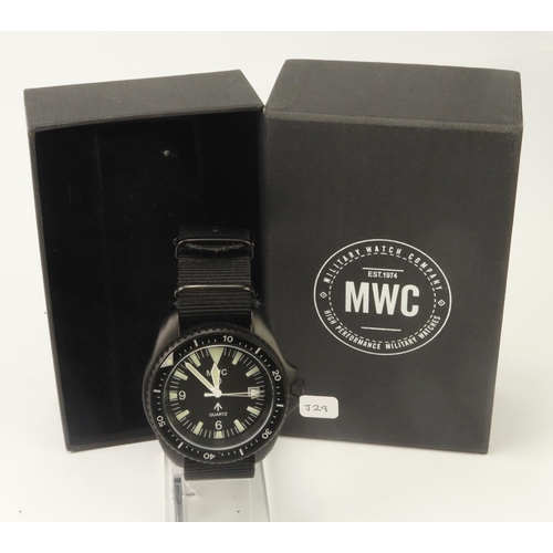 201 - Millitary Watch Company (MWC) PVD coated stainless steel cased divers quartz wristwatch. The black d... 