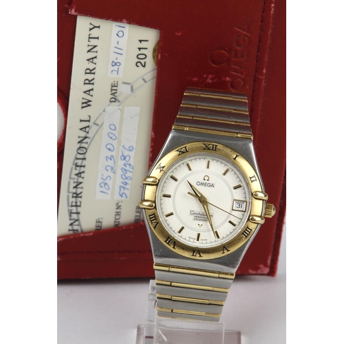 205 - Omega Constellation Perpetual Calendar stainless steel and gold cased quartz gents wristwatch, ref. ... 