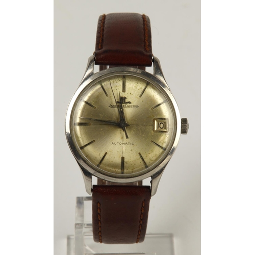 208 - Gents stainless steel cased Jager-LeCoultre automatic gents wristwatch. The silvered dial with baton... 