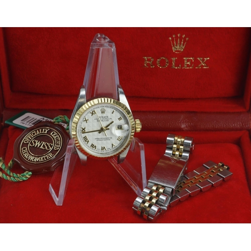 24 - Rolex Oyster Perpetual Datejust 26 stainless steel and gold cased ladies wristwatch, ref. 79173, ser... 