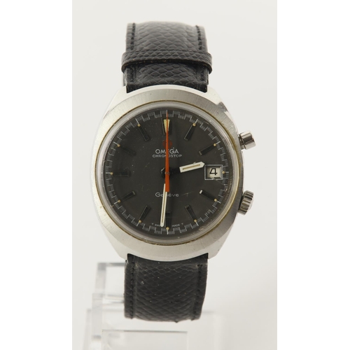 26 - Omega Chronostop stainless steel cased gents manual wind wristwatch, 1969. The grey dial with silver... 