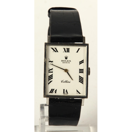 34 - Rolex Cellini 18ct cased manual wind gents wristwatch, 1974, ref. 3999. The white dial with black Ro... 