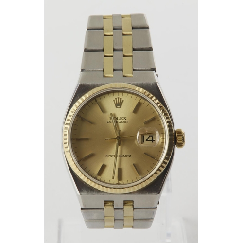 4 - Rolex Datejust 36 Oysterquartz stainless steel and gold cased gents wristwatch, ref. 17013, serial. ... 