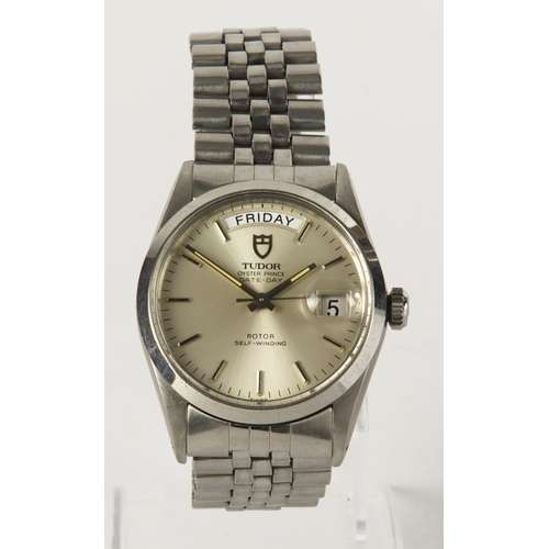 42 - Tudor Oyster Prince Day-Date stainless steel cased gents wristwatch, ref. 94500, serial. 986385, 198... 