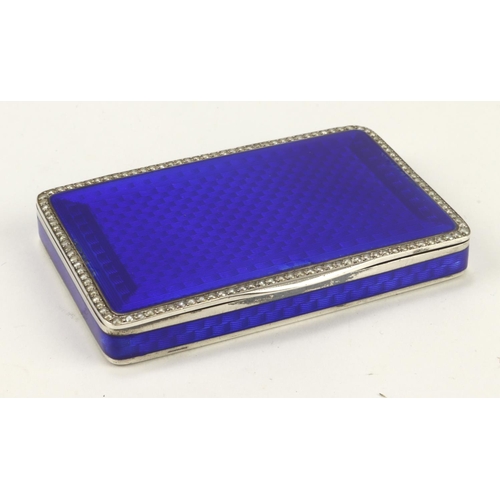 465 - Austrian (prob.) silver & guilloche enamel snuff box, looks early 20th c. has a few minor surface ch... 