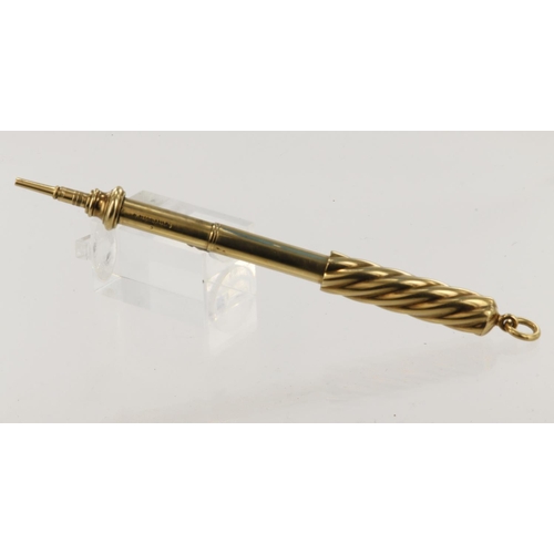 496 - Sampson Mordan & Co. superb quality, rolled gold propelling pencil, inscribed 'S.Mordan & Co'. Appro... 