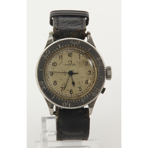 79 - Omega British RAF Air Ministry Issue 'Weems' pilots wristwatch, 1939 issued in 1940. The silvered di... 