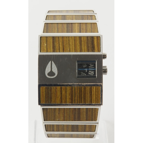 8 - Gents stainless steel and Bamboo Nixon Rotolog wristwatch, circa 1970s. Working when catalogued