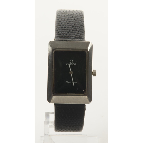 87 - Gents stainless steel cased Omega Geneve maual wind wristwatch, ref. 511.0476, circa 1975. Rectangul... 