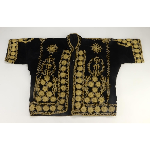 550 - Victorian ladies black velvet jacket, with ornate embroidered decoration