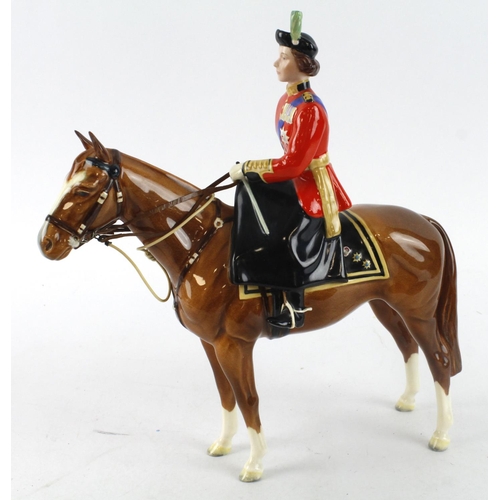 79 - Beswick 'HM Queen Elizabeth II mounted on 'Imperial' Trooping the Colour 1957' figure (no. 1546), he... 