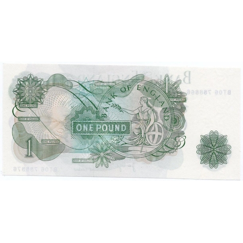 123 - ERROR Page 1 Pound issued 1970, mismatched serial numbers, BT06 788866 & BT06 788876 (B322, Pick374g... 