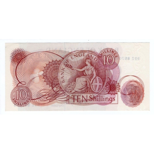 141 - Fforde 10 Shillings (B309) issued 1967, rare LAST RUN '99Z' prefix, serial 99Z 857079 (B309, Pick373... 