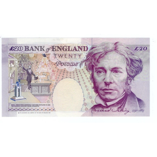 165 - Kentfield 20 Pounds (B374) issued 1993, FIRST RUN 'X01' prefix, with VERY LOW SERIAL No. X01 001064,... 