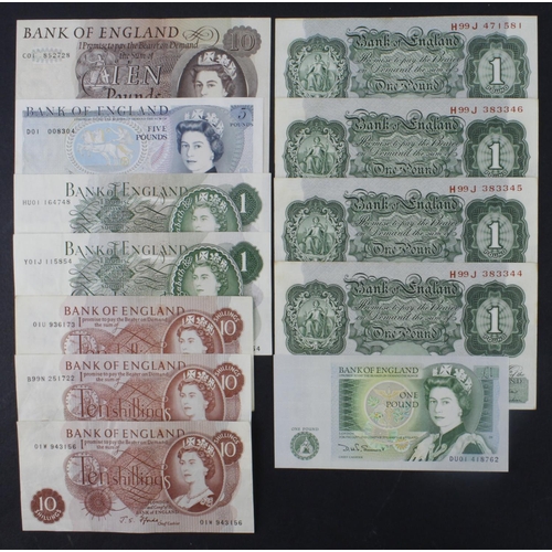 251 - Bank of England (12) a group of '01' and '99' prefixes, Beale 1 Pound (4) a consecutive run of 3 plu... 