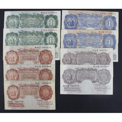 272 - Bank of England (9), Peppiatt (5), 10 Shillings (3) unthreaded pre war note issued 1934 LAST SERIES,... 