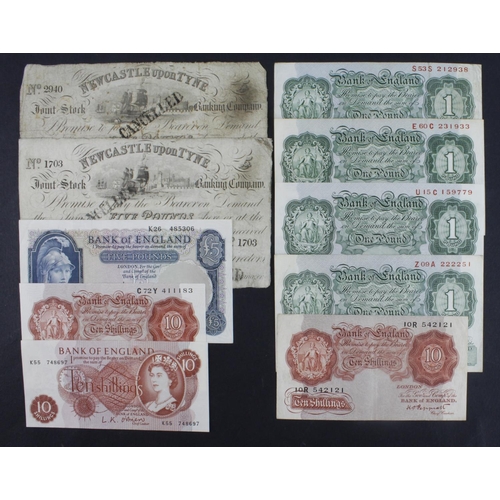 275 - Bank of England and Provincial (10), Peppiatt 10 Shillings 1934 (B236), 1 Pound 1948 (B260), Beale 1... 