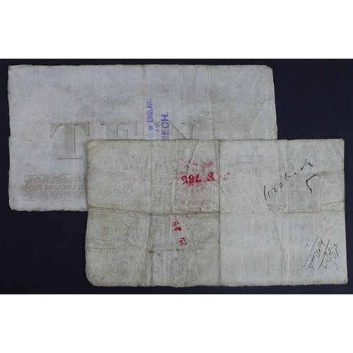 280 - Lynn Regis & Norfolk Bank (2), 5 Pounds dated 1884 serial B8743 and 10 Pounds dated 1883 serial A987... 